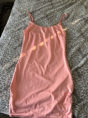 iris Pink Slip Dress with Spaghetti Straps